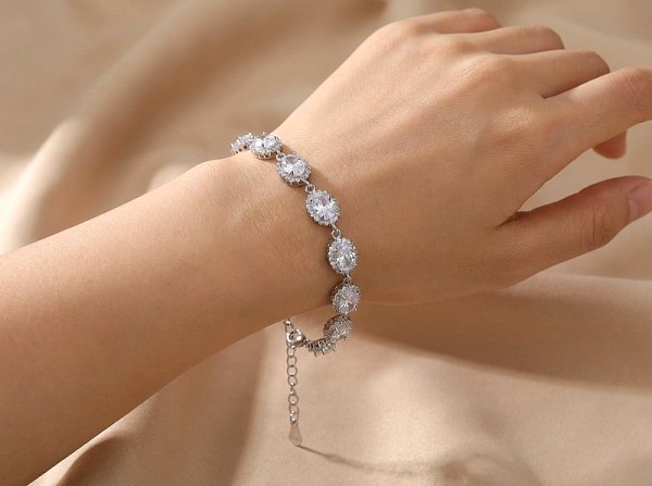 ΒΡΑΧΙΟΛΙ ΡΙΒΙΕΡΑ ΑΣΗΜΙ925 ΕΠΙΠΛΑΤΙΝΩΜΕΝΟ ΜΕ ΖΙΡΚΟΝ