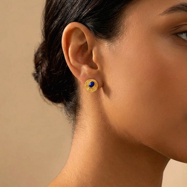 ΚΑΡΦΩΤΑ ΒΥΖΑΝΤΙΝΑ ΣΚΟΥΛΑΡΙΚΙΑ ΑΣΗΜΙ925 ΜΕ ΕΠΙΧΡΥΣΩΣΗ Κ18 ΚΑΙ ΠΡΑΣΙΝΟ ΖΙΡΚΟΝ ΠΕΤΡΕΣ