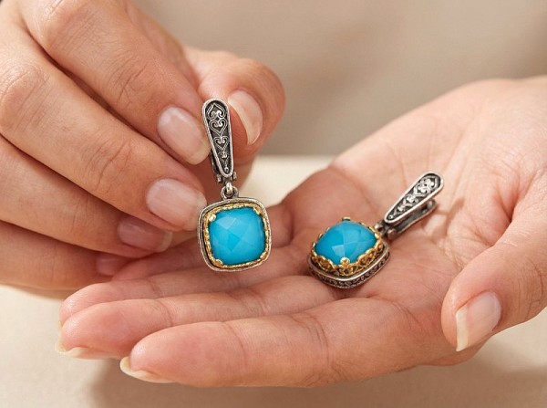 ΒΥΖΑΝΤΙΝΑ ΣΚΟΥΛΑΡΙΚΙΑ ΑΣΗΜΙ 925 ΜΕ ΕΠΙΧΡΥΣΩΣΗ Κ18 ΚΑΙ ΖΙΡΚΟΝ ΠΕΤΡΕΣ