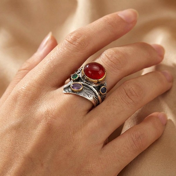 ΧΕΙΡΟΠΟΙΗΤΟ ΔΑΧΤΥΛΙΔΙ ΑΠΟ ΑΣΗΜΙ925 ΜΕ ΛΑΜΠΡΑΝΤΟΡΙΤΗ ΠΕΤΡΑ