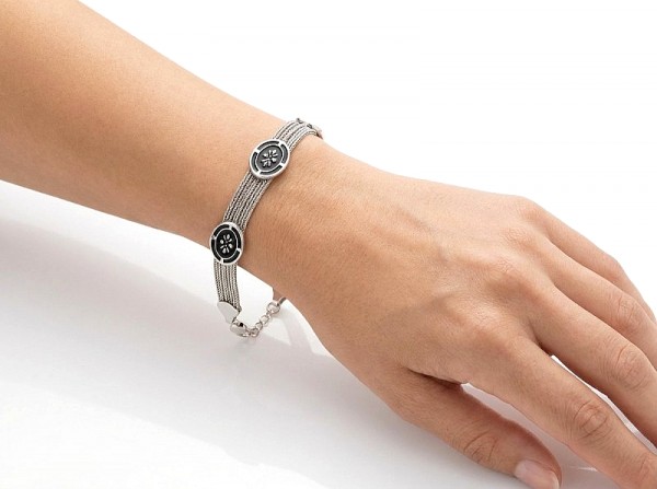 ΧΕΙΡΟΠΟΙΗΤΟ ΑΛΥΣΙΔΩΤΟ ΒΡΑΧΙΟΛΙ ΑΠΟ ΑΣΗΜΙ925 ΚΑΙ ΟΝΥΧΑ ΠΕΤΡΑ