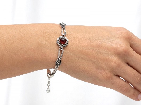 ΧΕΙΡΟΠΟΙΗΤΟ ΑΛΥΣΙΔΩΤΟ ΒΡΑΧΙΟΛΙ ΑΣΗΜΙ925 ΚΑΙ ΟΝΥΧΑ ΠΕΤΡΑ