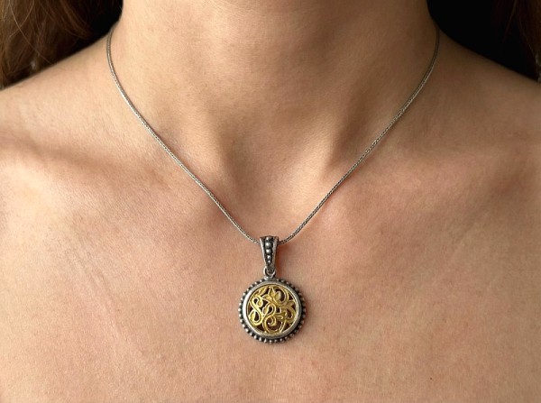 ΔΙΧΡΩΜΗ ΒΥΖΑΝΤΙΝΗ ΑΛΥΣΙΔΑ ΑΣΗΜΙ925 Κ ΕΠΙΧΡΥΣΩΣΗ Κ18