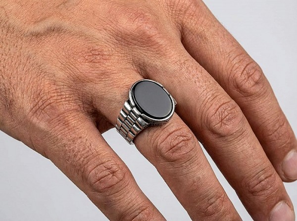 ΑΝΔΡΙΚΟ ΔΑΧΤΥΛΙΔΙ ΑΠΟ ΑΣΗΜΙ925 ΚΑΙ ΟΝΥΧΑ ΠΕΤΡΑ