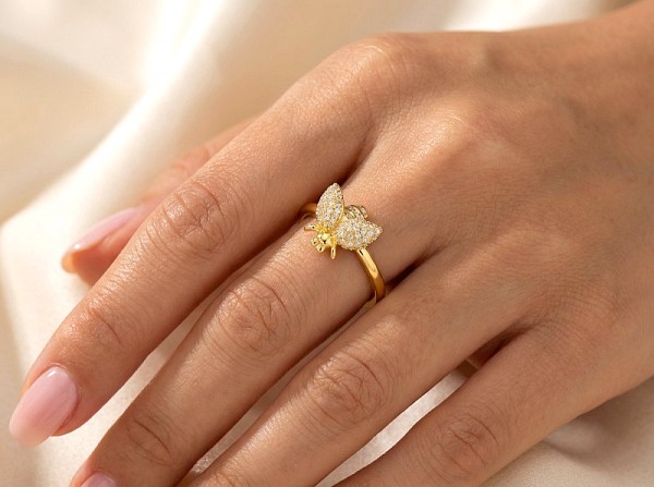 ΔΑΧΤΥΛΙΔΙ ΜΟΝΟΠΕΤΡΟ ΑΠΟ ΑΣΗΜΙ925 ΜΕ ΡΟΖ ΕΠΙΧΡΥΣΩΣΗ ΚΑΙ SWAROVSKI