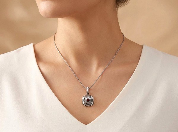 ΜΕΝΤΑΓΙΟΝ ΜΕ ΑΛΥΣΙΔΑ ΑΣΗΜΙ925 ΚΑΙ ZIΡΚΟΝ ΠΕΤΡΑ