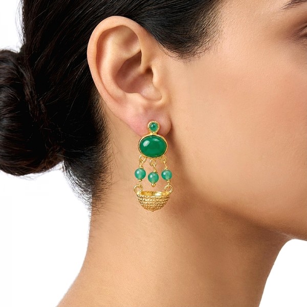 ΧΕΙΡΟΠΟΙΗΤΑ ΑΝΤΙΚΕ ΣΚΟΥΛΑΡΙΚΙΑ ΑΠΟ ΑΣΗΜΙ925 ΜΕ ΕΠΙΧΡΥΣΩΣΗ Κ18 ΚΑΙ ΛΑΠΙΣ ΠΕΤΡΑ