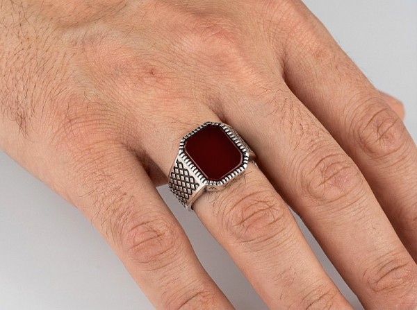 ΑΝΔΡΙΚΟ ΔΑΧΤΥΛΙΔΙ ΑΠΟ ΑΣΗΜΙ925 ΚΑΙ ΛΑΠΙΣ ΠΕΤΡΑ