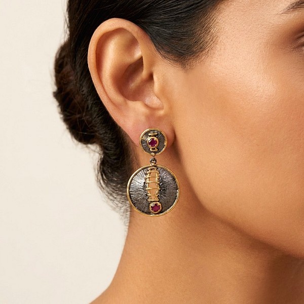 ANTIKE ΣΚΟΥΛΑΡΙΚΙΑ ΑΣΗΜΙ 925 ΜΕ AXATH ΠΕΤΡΑ