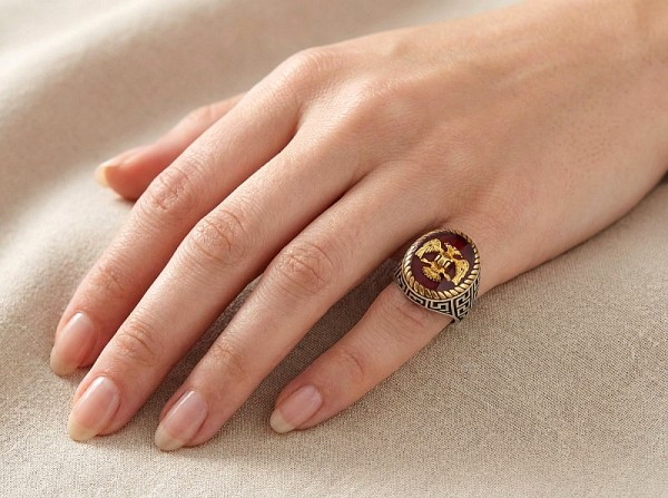 ΑΝΤΙΚΕ ΣΚΑΛΙΣΤΟ ΔΑΧΤΥΛΙΔΙ ΑΠΟ ΑΣΗΜΙ925 ΜΕ COPPER TYRKOYAZ ΠΕΤΡΑ