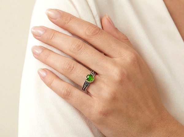 ΒΥΖΑΝΤΙΝΟ ΣΚΑΛΙΣΤΟ ΔΑΧΤΥΛΙΔΙ ΑΣΗΜΙ925 ΜΕ ΕΠΙΧΡΥΣΩΣΗ Κ18 ΚΑΙ ΦΙΛΝΤΙΣΙ ΠΕΤΡΑ