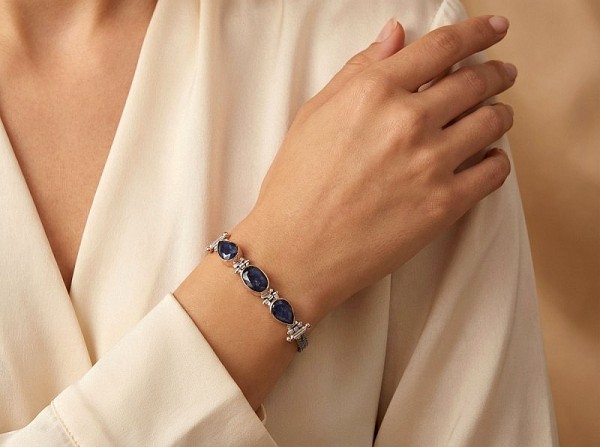 ΑΛΥΣΙΔΩΤΟ ΒΡΑΧΙΟΛΙ ΑΣΗΜΙ925 ΜΕ ΤΟΠΑΖ ΠΕΤΡΑ