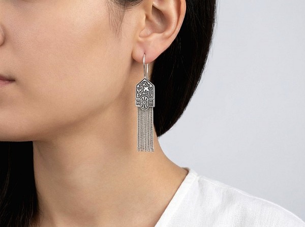 ΑΝΤΙΚΕ ΑΛΥΣΙΔΩΤΑ ΣΚΟΥΛΑΡΙΚΙΑ ΑΣΗΜΙ925 ΜΕ ΑΧΑΤΗ ΠΕΤΡΑ