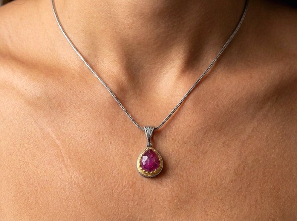 ΒΥΖΑΝΤΙΝΟ ΜΕΝΤΑΓΙΟΝ ΑΣΗΜΙ925 ΕΠΙΧΡΥΣΩΣΗ Κ18 ΚΑΙ ΡΟΥΜΠΙΝΟΓΡΑΝΑΔΑ ΠΕΤΡΑ