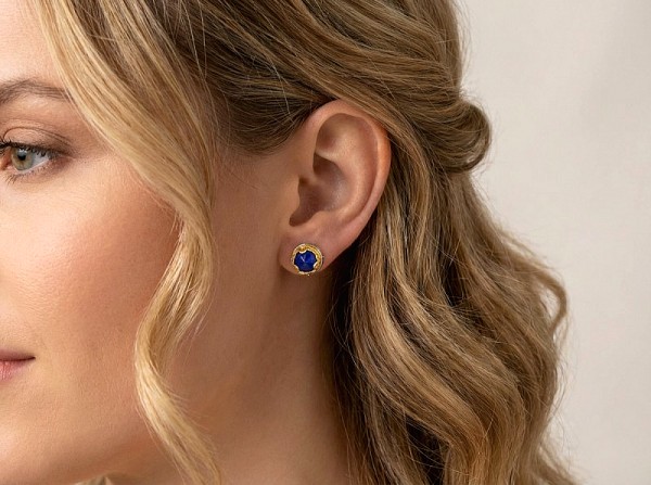 ΚΑΡΦΩΤΑ ΒΥΖΑΝΤΙΝΑ ΣΚΟΥΛΑΡΙΚΙΑ ΑΣΗΜΙ925 ΜΕ ΕΠΙΧΡΥΣΩΣΗ Κ18 ΚΑΙ ΠΡΑΣΙΝΟ ΖΙΡΚΟΝ ΠΕΤΡΕΣ