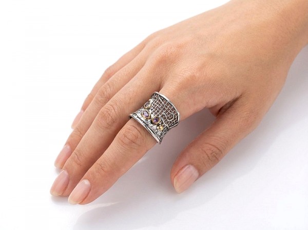 ΧΕΙΡΟΠΟΙΗΤΟ ΔΑΧΤΥΛΙΔΙ ΑΠΟ ΑΣΗΜΙ925 ΜΕ ΚΕΧΡΙΜΠΑΡΙ