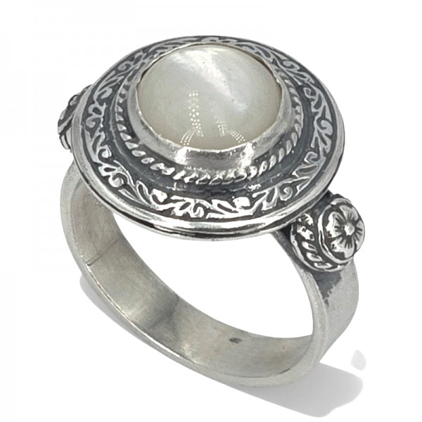 ΧΕΙΡΟΠΟΙΗΤΟ ΑΝΤΙΚΕ ΔΑΧΤΥΛΙΔΙ ΑΣΗΜΙ925 ΜΕ ΦΙΛΝΤΙΣΙ ΠΕΤΡΑ