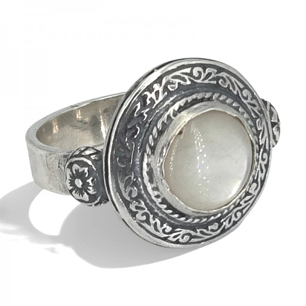 ΧΕΙΡΟΠΟΙΗΤΟ ΑΝΤΙΚΕ ΔΑΧΤΥΛΙΔΙ ΑΣΗΜΙ925 ΜΕ ΦΙΛΝΤΙΣΙ ΠΕΤΡΑ