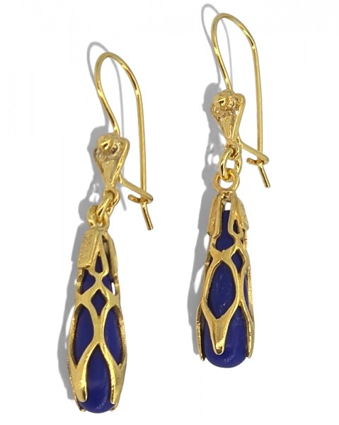 ΚΡΕΜΑΣΤΑ ΣΚΟΥΛΑΡΙΚΙΑ ΑΣΗΜΙ925 ΕΠΙΧΡΥΣΩΣΗ Κ18 ΜΕ ΛΑΠΙΣ ΠΕΤΡΑ