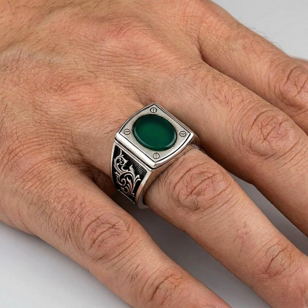 ΑΝΔΡΙΚΟ ΔΑΧΤΥΛΙΔΙ ΑΠΟ ΑΣΗΜΙ925 ΚΑΙ ΤΟΠΑΖ ΠΕΤΡΑ