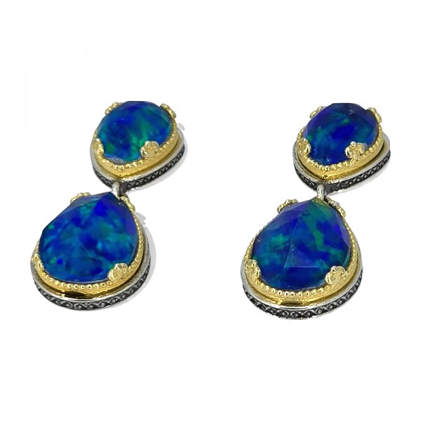 ΒΥΖΑΝΤΙΝΑ ΣΚΟΥΛΑΡΙΚΙΑ ΑΣΗΜΙ925 ΜΕ ΕΠΙΧΡΥΣΩΣΗ Κ18 ΚΑΙ ΡΟΥΜΠΙΝΟΓΡΑΝΑΔΑ ΠΕΤΡΑ