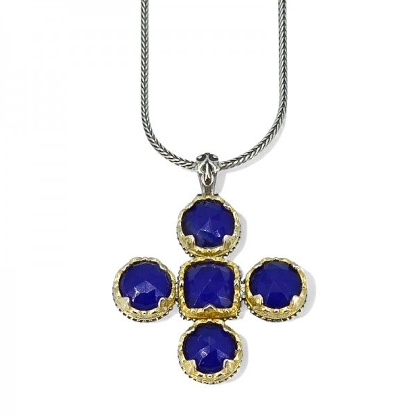 ΒΥΖΑΝΤΙΝΟΣ ΣΤΑΥΡΟΣ ΑΣΗΜΙ925 ΕΠΙΧΡΥΣΩΣΗ Κ18 ΚΑΙ ΠΡΑΣΙΝΟ COPPER ΤΥΡΚΟΥΑΖ ΠΕΤΡΕΣ