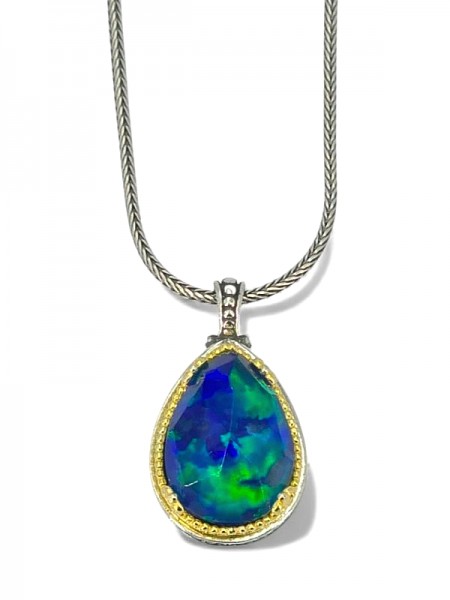 ΒΥΖΑΝΤΙΝΟ ΜΕΝΤΑΓΙΟΝ ΑΣΗΜΙ925 ΕΠΙΧΡΥΣΩΣΗ Κ18 ΚΑΙ ΠΡΑΣΙΝΟ ΖΙΡΚΟΝ ΠΕΤΡΑ