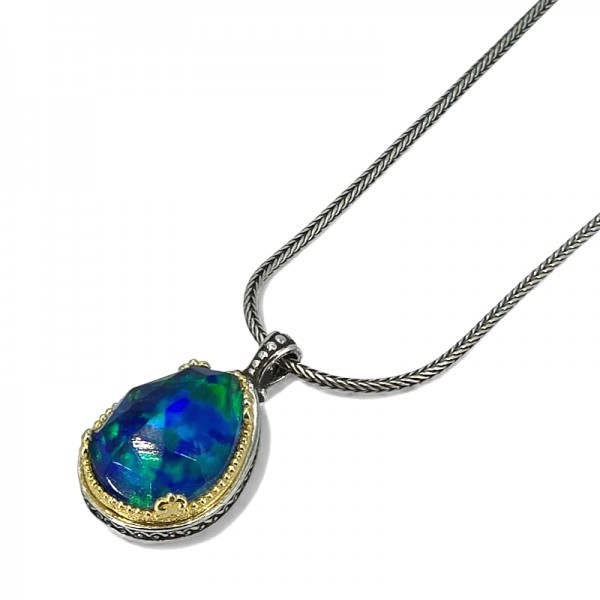 ΒΥΖΑΝΤΙΝΟ ΜΕΝΤΑΓΙΟΝ ΑΣΗΜΙ925 ΕΠΙΧΡΥΣΩΣΗ Κ18 ΚΑΙ ΟΠΑΛ ΠΕΤΡΑ