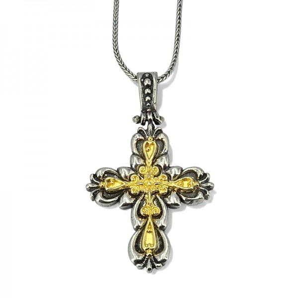 ΧΕΙΡΟΠΟΙΗΤΟΣ ΣΤΑΥΡΟΣ ΑΠΟ ΑΣΗΜΙ925 Κ ΕΠΙΧΡΥΣΩΣΗ Κ18