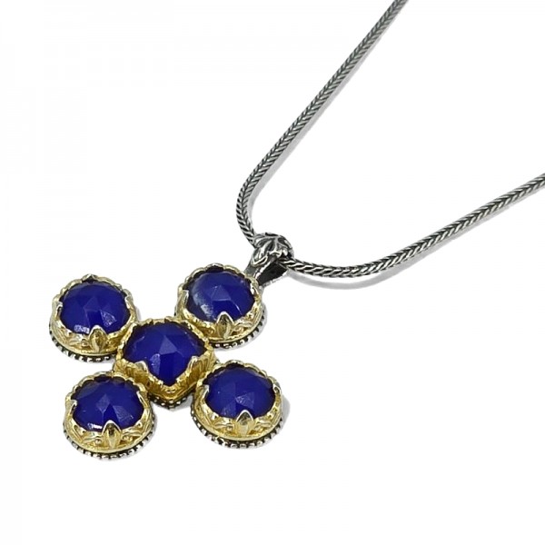 ΒΥΖΑΝΤΙΝΟΣ ΣΤΑΥΡΟΣ ΑΣΗΜΙ925 ΕΠΙΧΡΥΣΩΣΗ Κ18 ΚΑΙ ΛΑΠΙΣ ΠΕΤΡΕΣ